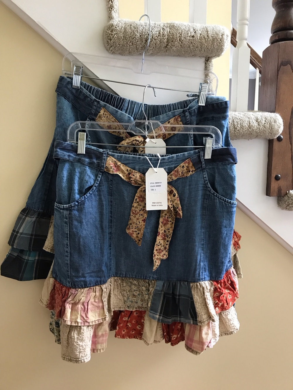 YOUNG THREADS NWT Skirt Denim Neutral knee Length Sm Lg Xl